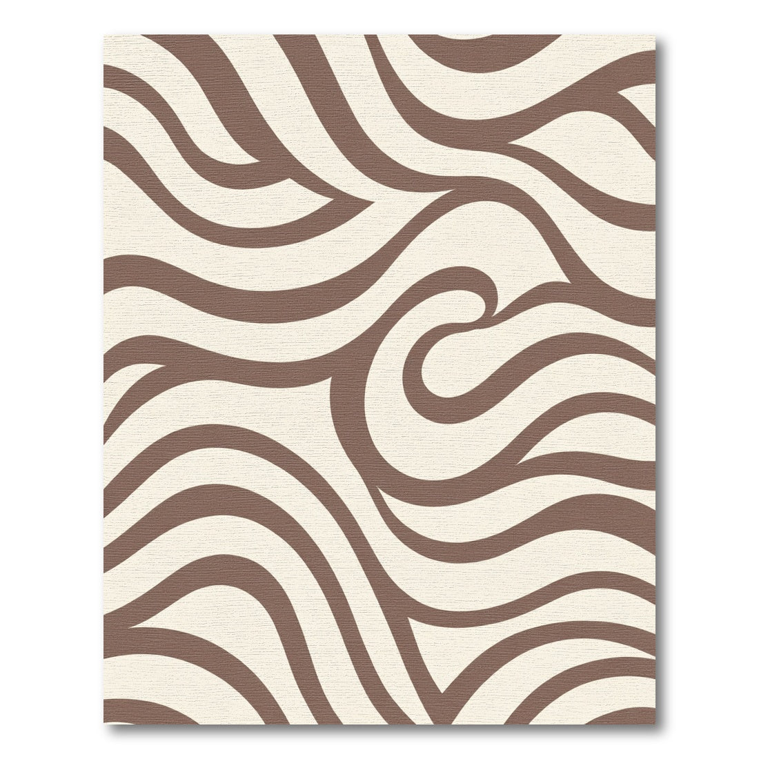 Brown Cream Swirling Lines Rug