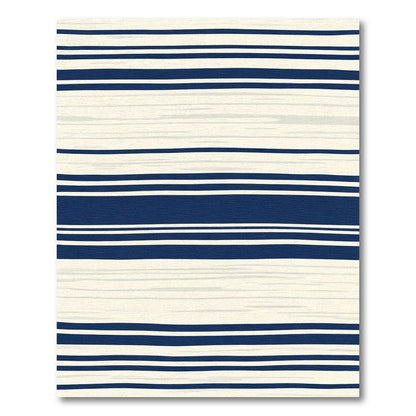 Navy Blue Cream Striped Harmony Rug