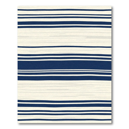 Navy Blue Cream Striped Harmony Rug