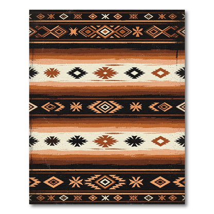 Earthy Ochre Southwestern Diamond Stripe Rug