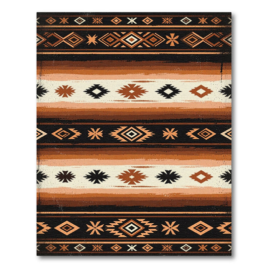 Earthy Ochre Southwestern Diamond Stripe Rug