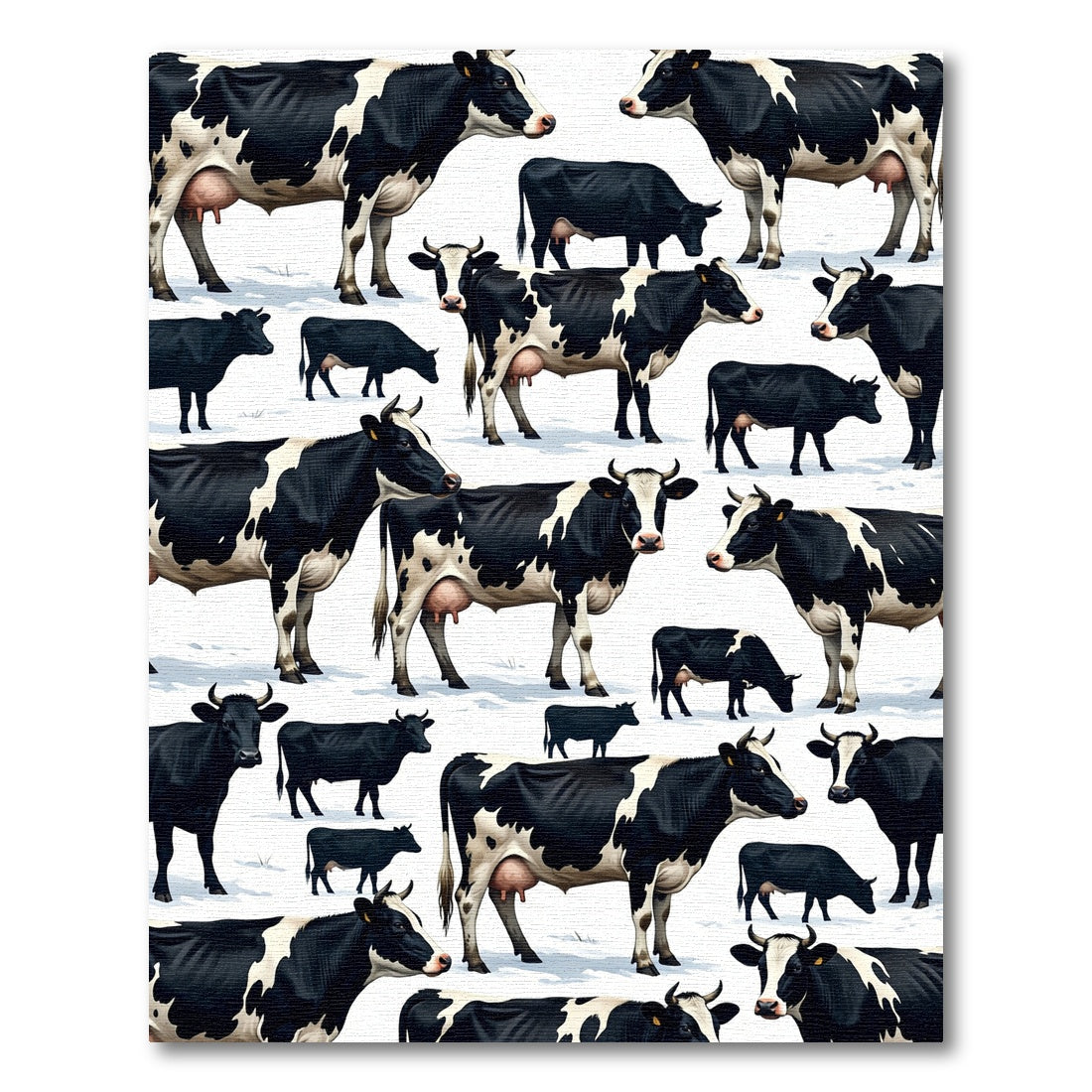 Playful Black and White Dairy Cow Rug