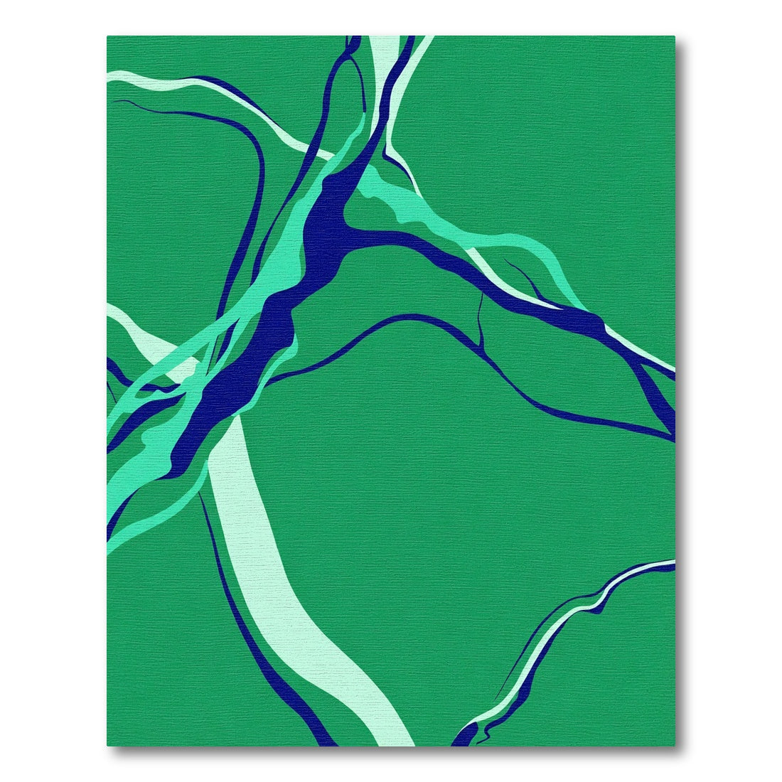 Green Blue Abstract Flow Rug