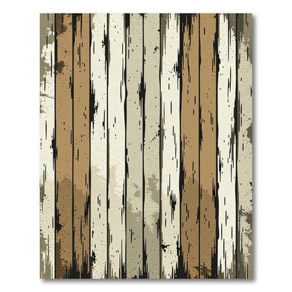Rustic Earth Tone Vertical Wood Grain Rug