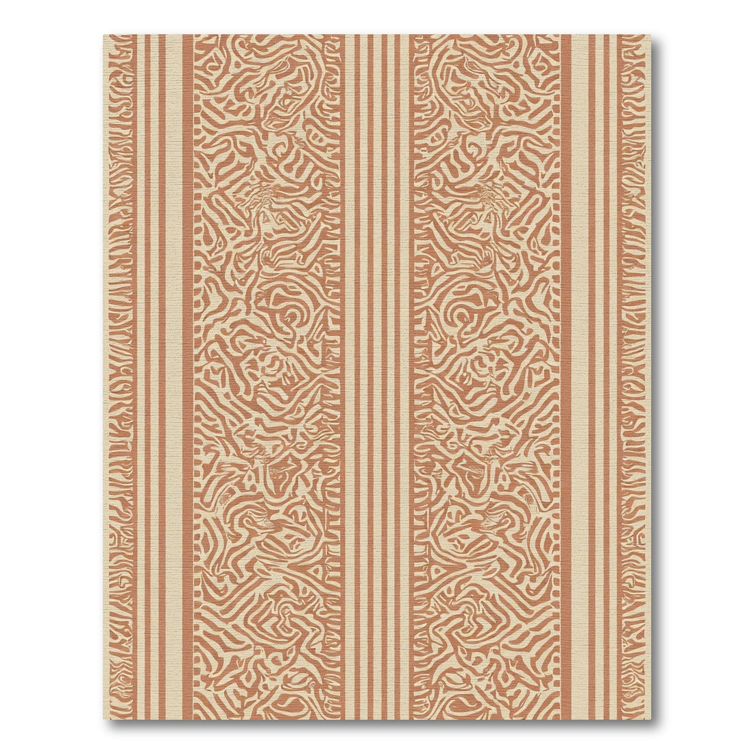 Brown Abstract Stripe Terra Cotta Rug