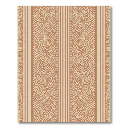 Brown Abstract Stripe Terra Cotta Rug