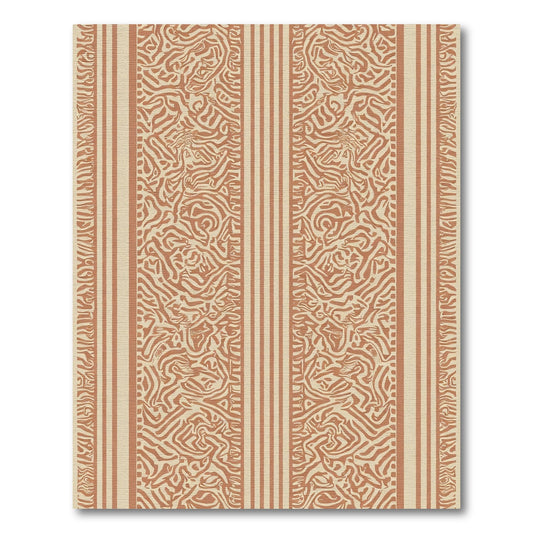 Brown Abstract Stripe Terra Cotta Rug