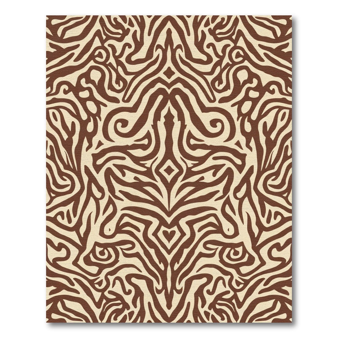 Rich Brown Abstract Organic Swirl Rug