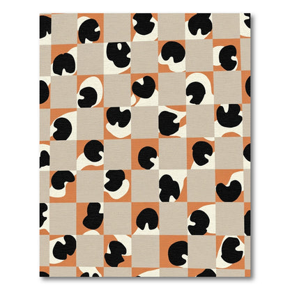 Abstract Checkerboard Blob Composition Rug