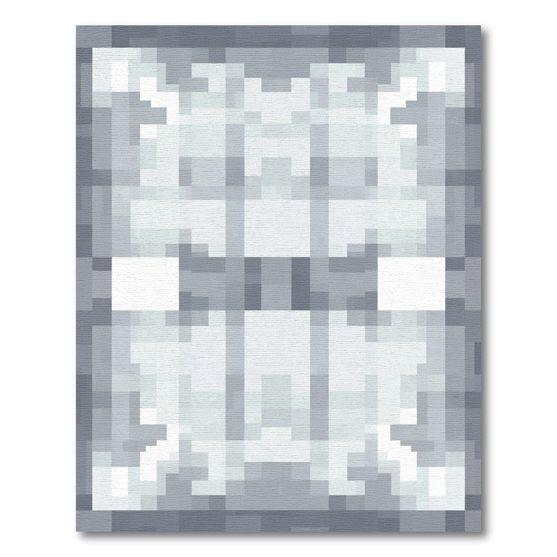 Monochrome Abstract Square Grid Rug