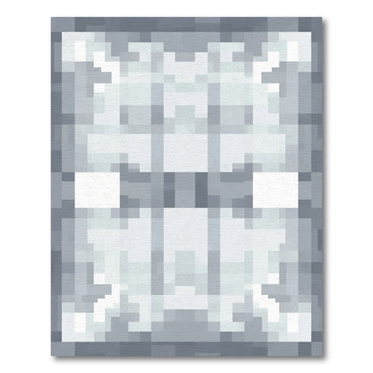 Monochrome Abstract Square Grid Rug