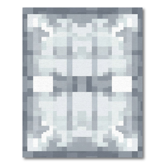Monochrome Abstract Square Grid Rug