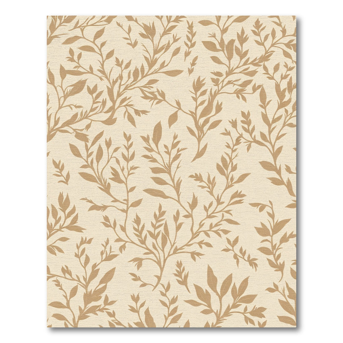 Warm Beige Botanical Branch Cluster Rug