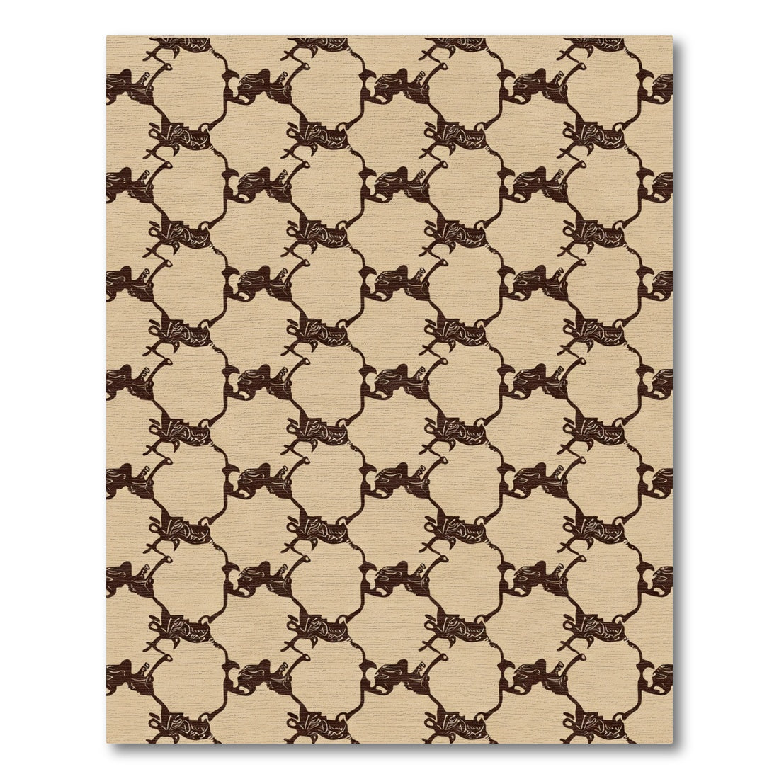 Brown Camel Arabesque Link Rug