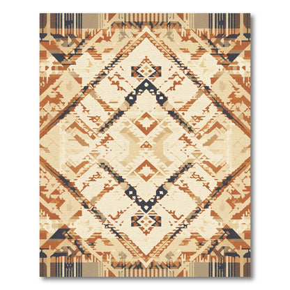 Earthy Geometric Diamond Tribal Rug