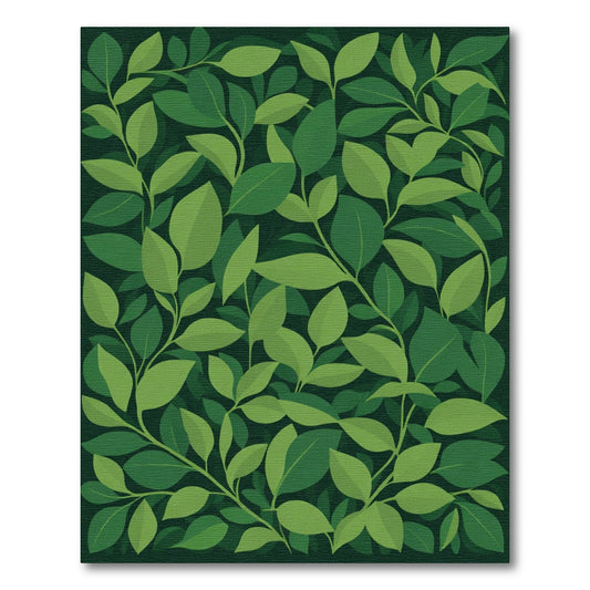 Deep Green Leafy Vine Rug
