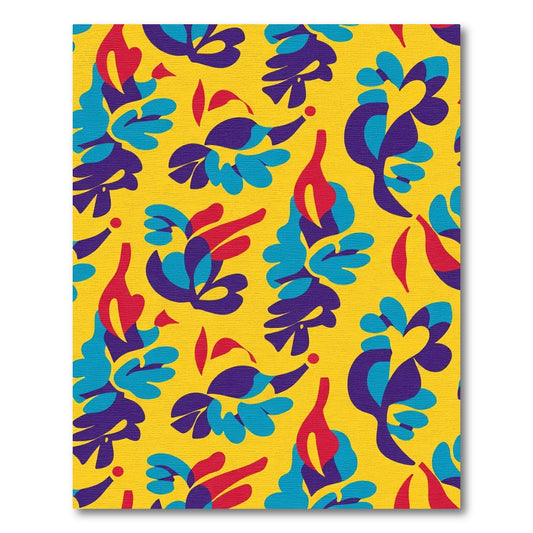 Retro Abstract Botanical Forms Rug