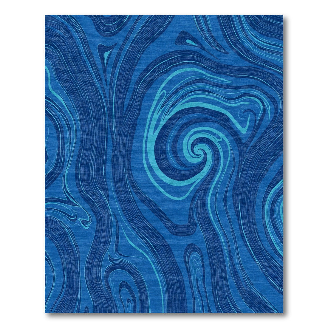Deep Blue Swirl Marble Flow Rug