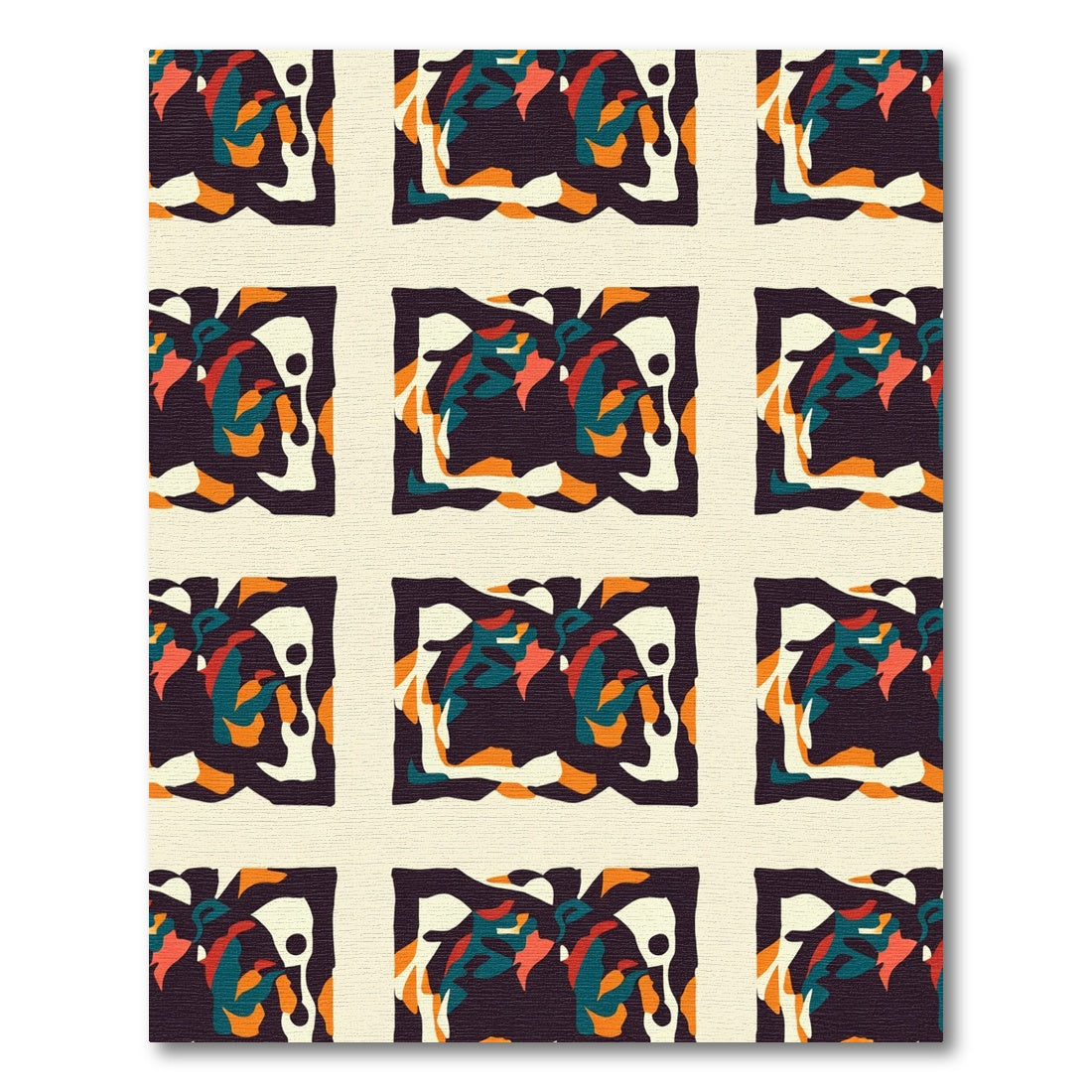 Colorful Abstract Organic Swirl Rug