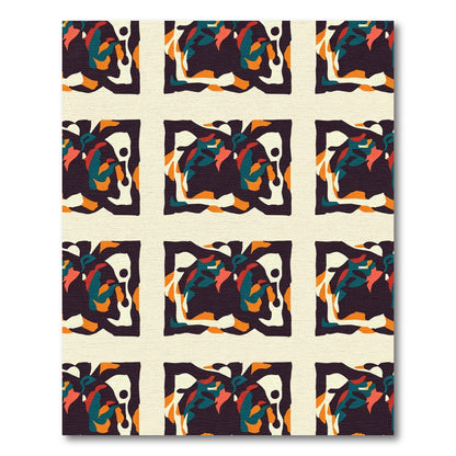 Colorful Abstract Organic Swirl Rug