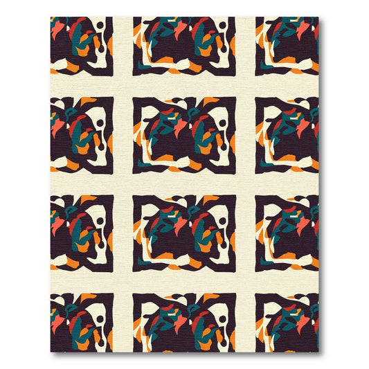 Colorful Abstract Organic Swirl Rug