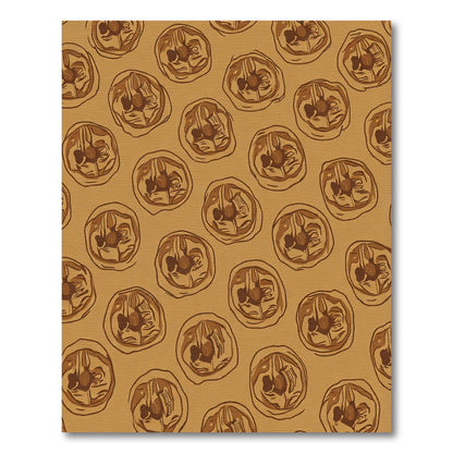 Warm Brown Walnut Halves Repeating Pattern Rug