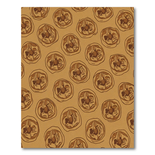 Warm Brown Walnut Halves Repeating Pattern Rug