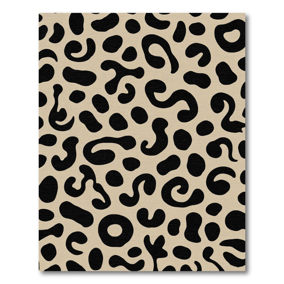 Black Spotted Tan Abstract Leopard Spot Rug