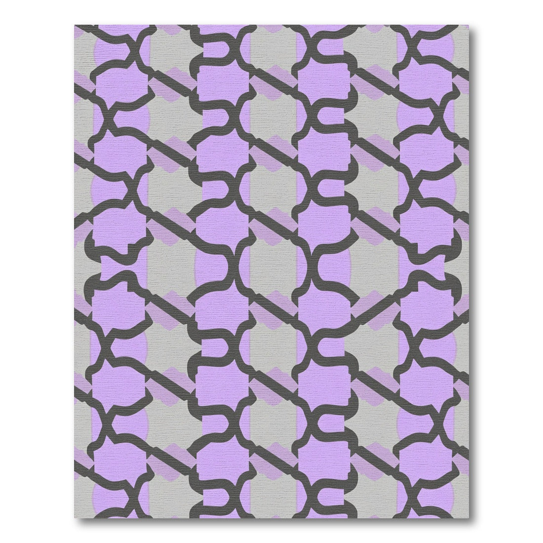 Pastel Lavender Gray Lattice Pattern Rug