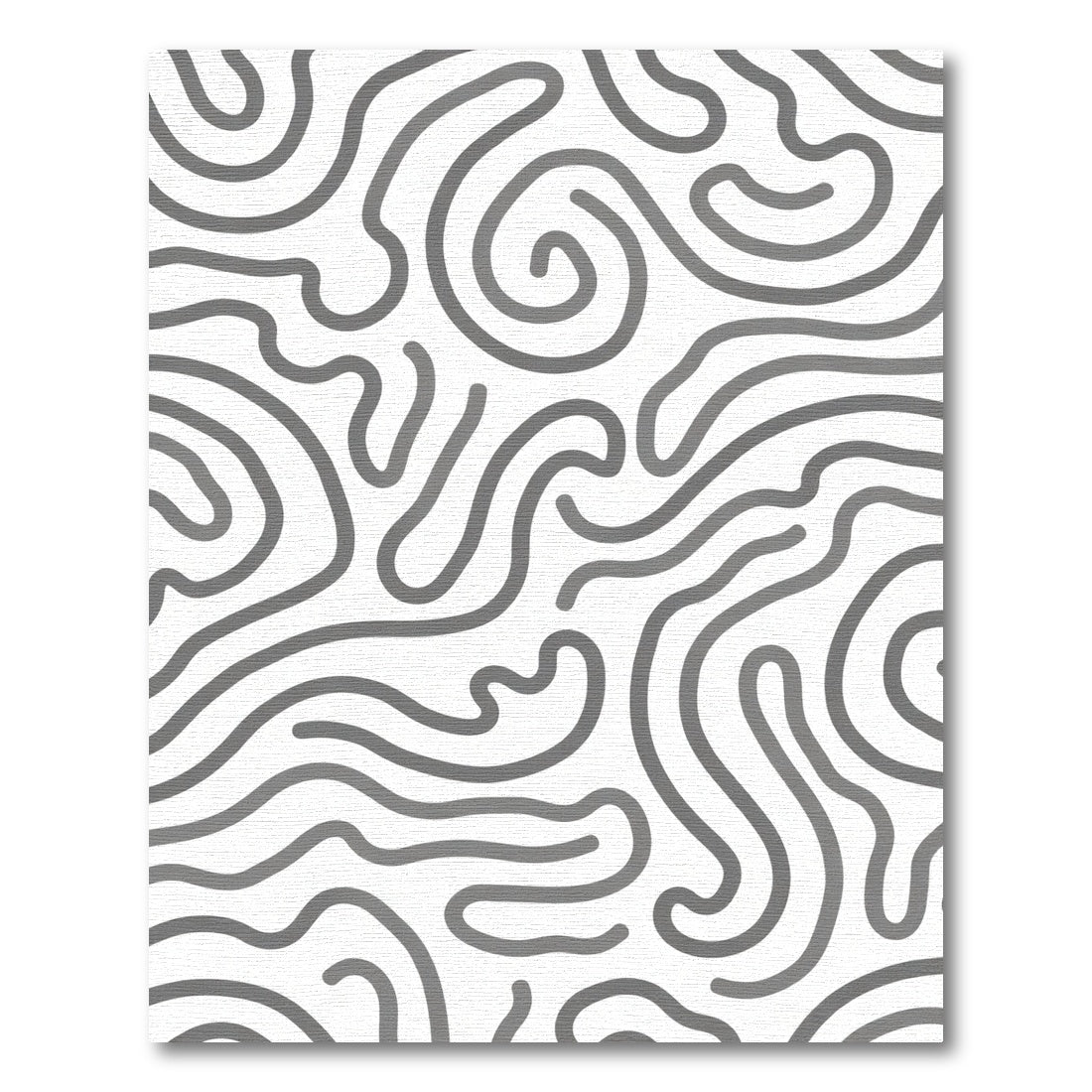 Gray Swirl Continual Line Rug