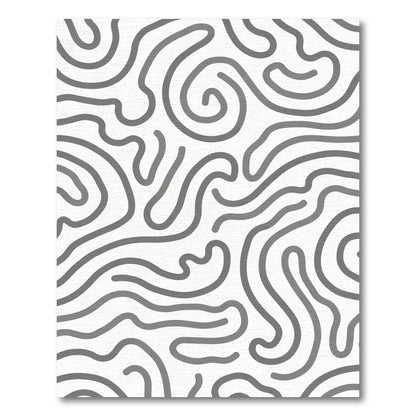 Gray Swirl Continual Line Rug