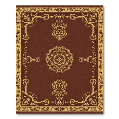 Rich Brown Ornate Floral Frame Rug
