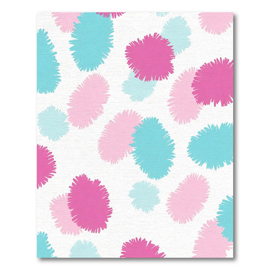 Pink Teal Fluffy Splatter Medley Rug