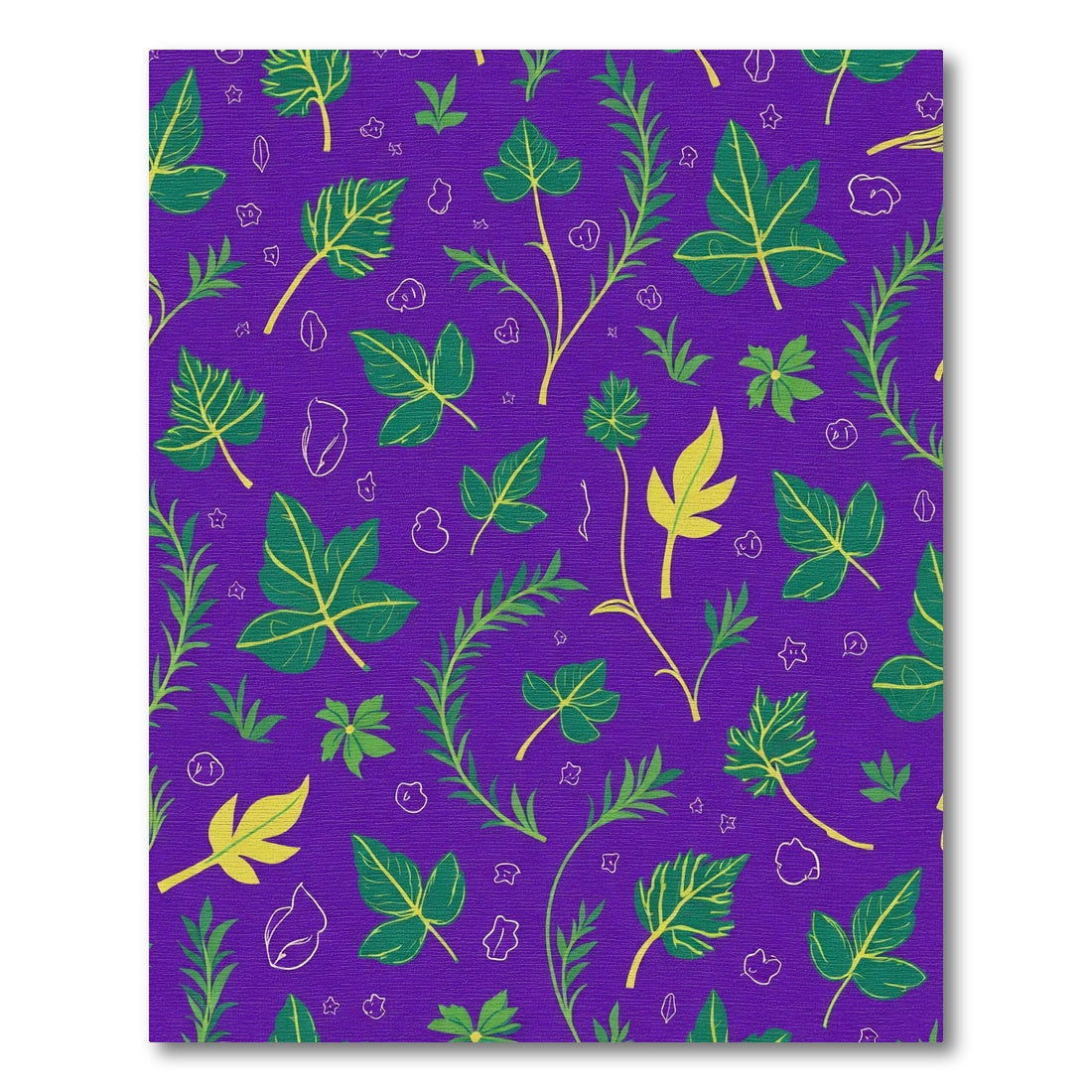 Purple And Green Leafy Vine Rug