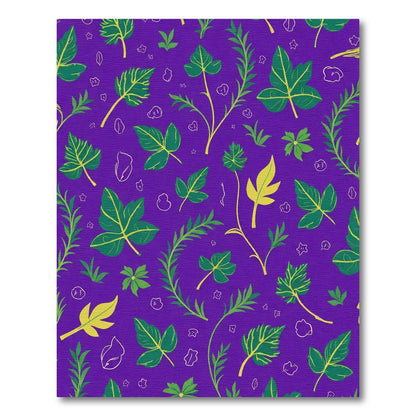 Purple And Green Leafy Vine Rug