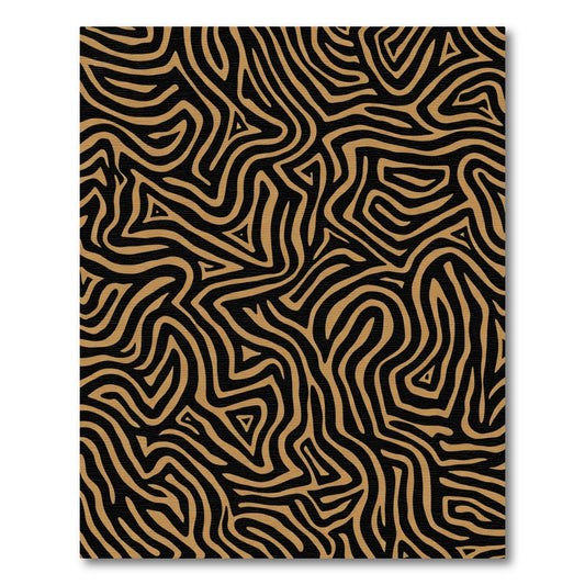 Bold Ochre Abstract Swirls Rug