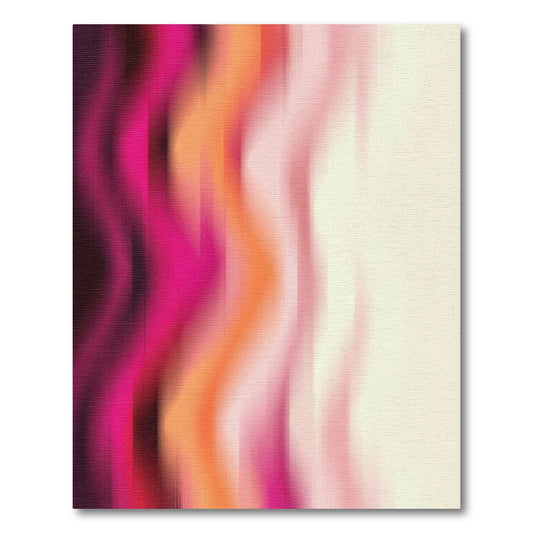 Blended Magenta Orange Vertical Streaks Rug