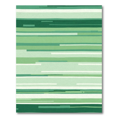 Modern Green Horizontal Stripe Rug