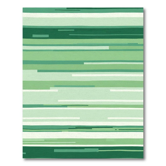 Modern Green Horizontal Stripe Rug