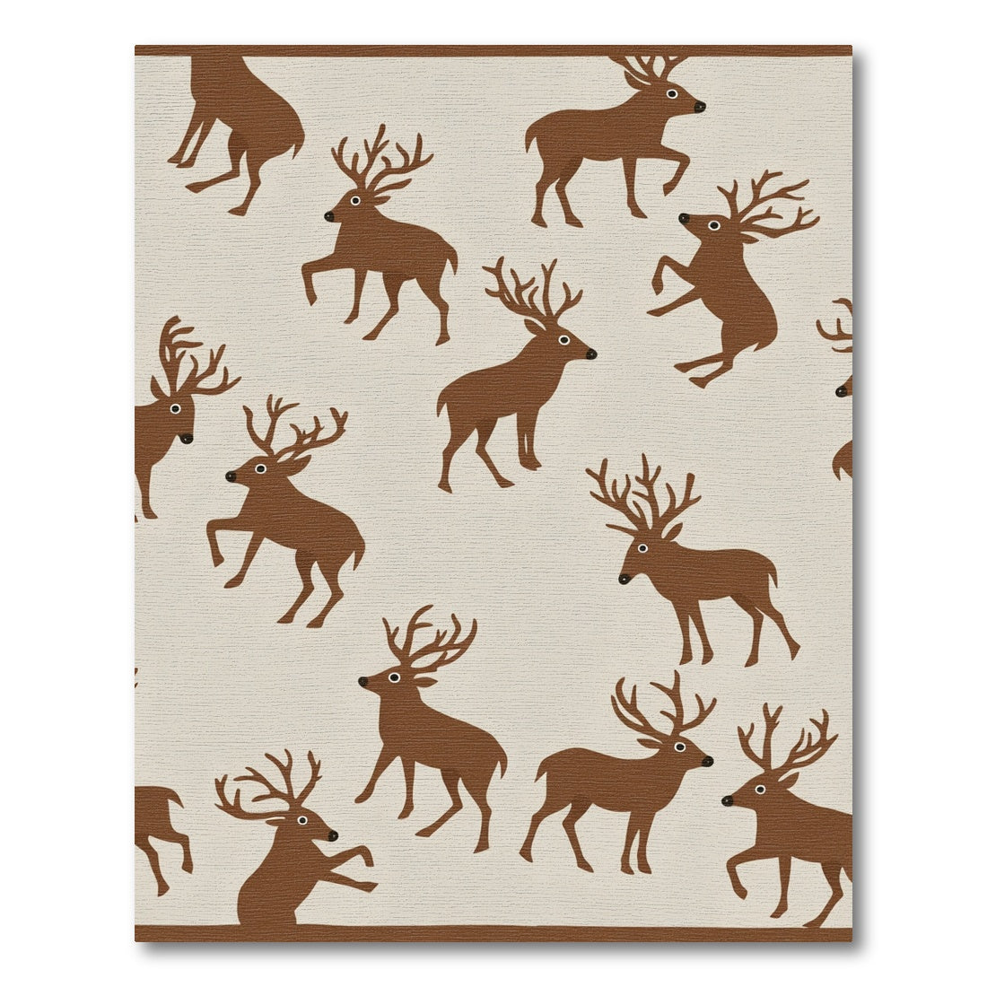 Brown Deer All Over Pattern Rug