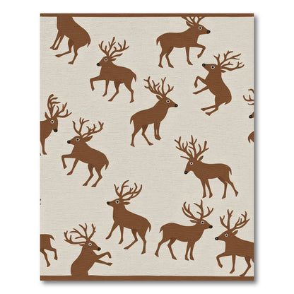 Brown Deer All Over Pattern Rug