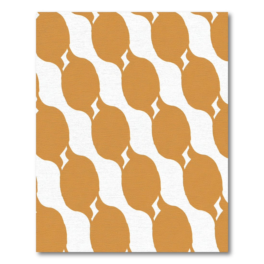 Golden Smooth Oval Link Pattern Rug
