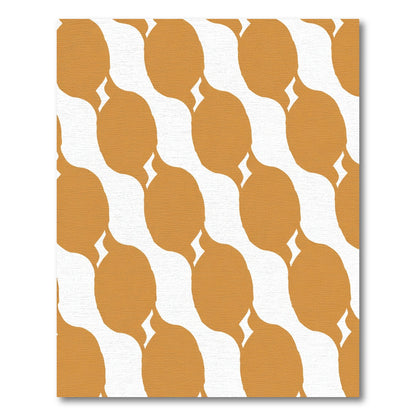Golden Smooth Oval Link Pattern Rug