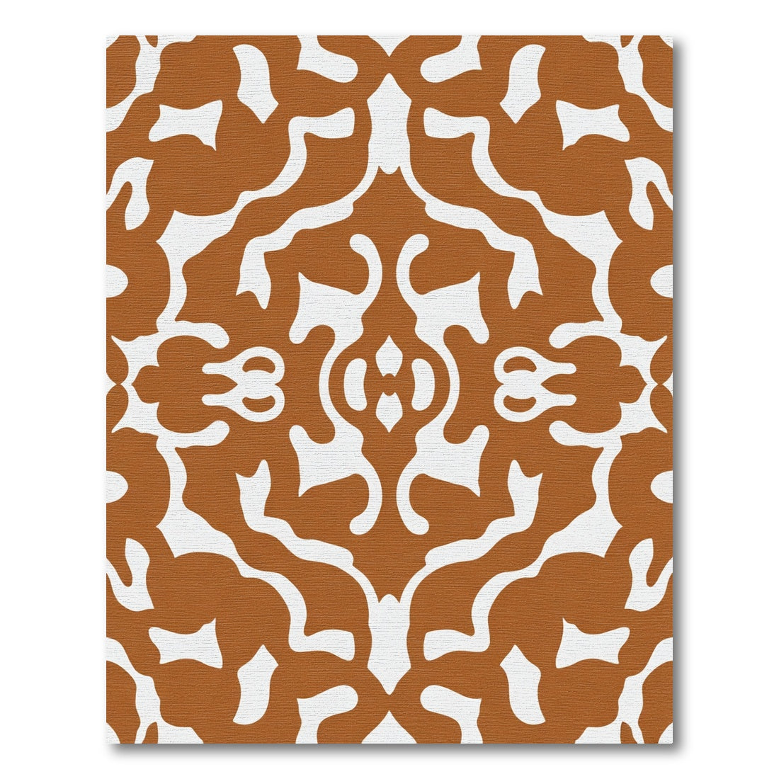 Amber White Ochre Damask Ornament Rug