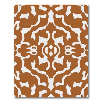 Amber White Ochre Damask Ornament Rug