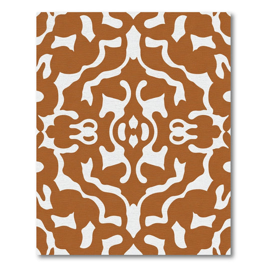 Amber White Ochre Damask Ornament Rug