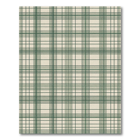 Forest Green Minimalist Grid Plaid Rug