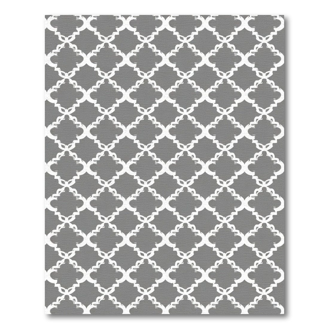 Gray White Quatrefoil Lattice Rug