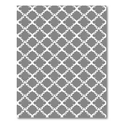 Gray White Quatrefoil Lattice Rug
