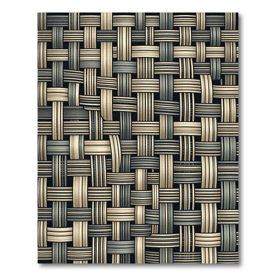 Woven Beige Grey Textured Stripes Rug